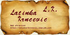 Latinka Krnčević vizit kartica